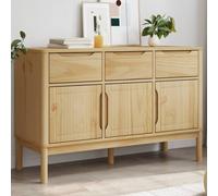 vidaXL Sideboard FLORO Wax Brown 114x43x74 cm Solid Wood Pine
