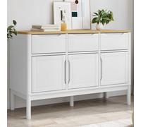Vidaxl Sideboard Floro White 114X43X74 Cm Solid Wood Pine