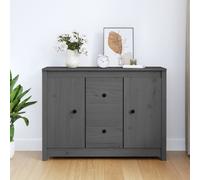 vidaXL Sideboard Grey 100x35x74 cm Solid Wood Pine