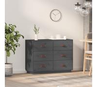 Vidaxl Sideboard Grey 100X40X75 Cm Solid Wood Pine, Grey
