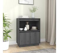 Vidaxl Sideboard Grey 60X34X75 Cm Solid Wood Pine