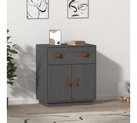 Vidaxl Sideboard Grey 65.5X40X75 Cm Solid Wood Pine