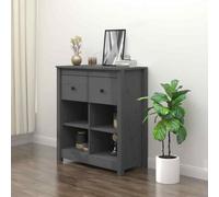 vidaXL Sideboard Grey 70x35x80 cm Solid Wood Pine NEW