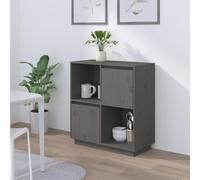 (grey) vidaXL Solid Wood Pine Sideboard Side Cabinet Home Organiser Multi Colours
