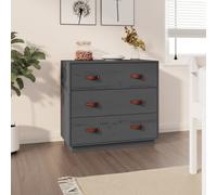 vidaXL Sideboard Grey 80x40x75 cm Solid Wood Pine UK