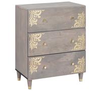 vidaXL Sideboard Grey and Gold 60 x 33 x 75 cm Solid Mango Wood
