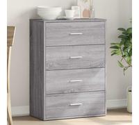 Sideboard Grey Sonoma 60x31x84cm Engineered Wood Storage Cabinet Slim Modern Pro