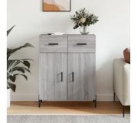 Sideboard Grey Sonoma 69.5x34x90 cm Engineered Wood with Metal Legs Storage Unit