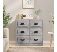 vidaXL Sideboard Grey Sonoma 70x35.5x67.5 cm Engineered Wood