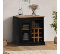 Sideboard HALDEN with Sliding Door Solid Wood Sideboard Cabinet vidaXL