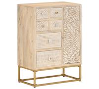 vidaXL Sideboard Hall Storage Cupboard Side Cabinet Solid Wood Mango and Iron