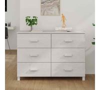 vidaXL Sideboard HAMAR White 113x40x80 cm Solid Wood Pine 01 UK HOT