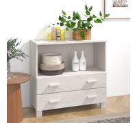 vidaXL Sideboard HAMAR White 85x35x80 cm Solid Wood Pine UK GF0