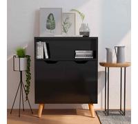 vidaXL Sideboard High Gloss Black Engineered Wood Cupboard Storage Cabinet