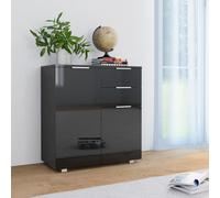 vidaXL Sideboard High Gloss Black 71x35x80 cm Engineered Wood