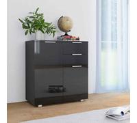 Vidaxl Sideboard High Gloss Black 71X35X80 Cm Engineered Wood
