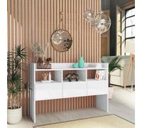 vidaXL Sideboard High Gloss White Chipboard Storage Cabinet Home Organiser