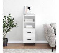 vidaXL Sideboard High Gloss White 34.5x34x90 cm Engineered Wood