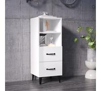 vidaXL Sideboard High Gloss White 34.5x34x90 cm Engineered Wood