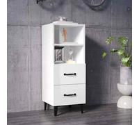 vidaXL Sideboard High Gloss White 34.5x34x90 cm Engineered Wood UK