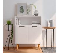 vidaXL Sideboard High Gloss White Engineered Wood Cupboard Storage Cabinet