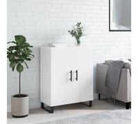 Sideboard High Gloss White 69.5x34x90 cm Engineered Wood with Metal Feet Storage