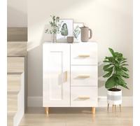 vidaXL Sideboard High Gloss White 69.5x34x90 cm Engineered Wood