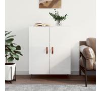 Sideboard High Gloss White 69.5x34x90 cm Engineered Wood and Metal Feet Storage