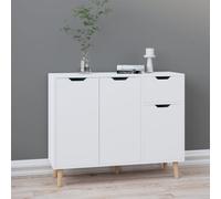 vidaXL Sideboard High Gloss White Engineered Wood Cupboard Storage Cabinet