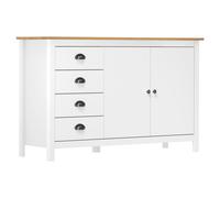 vidaXL Sideboard Hill White 130x40x80 cm Solid Pine Wood