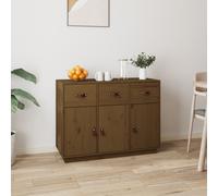 vidaXL Sideboard Honey Brown 100x40x75 cm Solid Wood Pine LSO UK