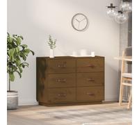 vidaXL Sideboard Honey Brown 100x40x75 cm Solid Wood Pine