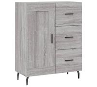 vidaXL Sideboard in Grey Sonoma - Modern Engineered Wood Furniture with Ample Storage, Metal Legs for Living Room, 69.5x34x90 cm
