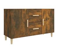 vidaXL Sideboard Living Room Furniture Cupboard Storage Cabinet Highboard Home Organiser Console Telephone Cabinet Smoked Oak Engineered Wood