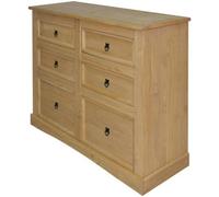 Modern Sideboard Cabinet Mexican Pine Corona Range 6 Drawers 130x48x104 cm