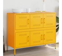 vidaXL Sideboard Storage Cupboard Side Cabinet Highboard Mustard Yellow Steel
