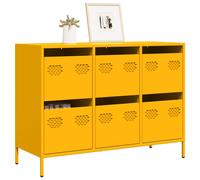 vidaXL Sideboard Mustard Yellow 101.5x39x73.5 cm Cold-rolled Steel