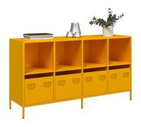 vidaXL Sideboard Mustard Yellow 135x39x73.5 cm Cold-rolled Steel