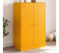 Sideboard Mustard Yellow Cold-Rolled Steel 67x39x107 cm Storage Cabinet 2 Doors