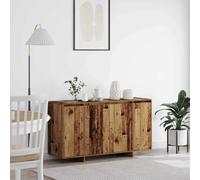 Sideboard Engineered Wood Old Wood 135x41x69 cm 4 Door Modern Storage BuffetUnit