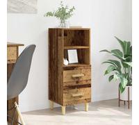 Sideboard Old Wood Engineered Wood 34x34.5x90 cm Rustic Storage Unit 2-Drawer XL