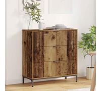 Sideboard Old wood 79.5x33x82cm Engineered Wood 3 Drawer Minimalist Storage Unit