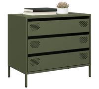 Sideboard Olive Green 68x39x58.5 cm Cold-rolled Steel 3-Drawer Storage - Indoor