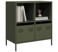 Sideboard Olive Green Cold-Rolled Steel 68x39x73.5cm Compact 2 Drawers 2 Shelves