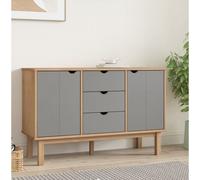 vidaXL Sideboard OTTA Brown and Grey 113.5x43x73 cm Solid Wood Pine
