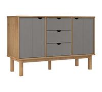 Vidaxl Sideboard Otta Brown And Grey 113.5X43X73 Cm Solid Wood Pine, Grey