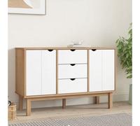 Vidaxl Sideboard Otta Brown And White 113.5X43X73 Cm Solid Wood Pine