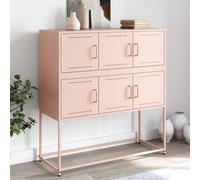 Vidaxl Sideboard Pink 100.5X39X107 Cm Steel