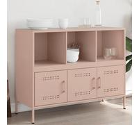 vidaXL Sideboard Storage Organiser Cupboard Side Cabinet Highboard Pink Steel