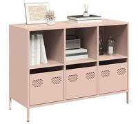 Sideboard Pink Cold-Rolled Steel 101.5x39x73.5 cm Modern Storage Cabinet